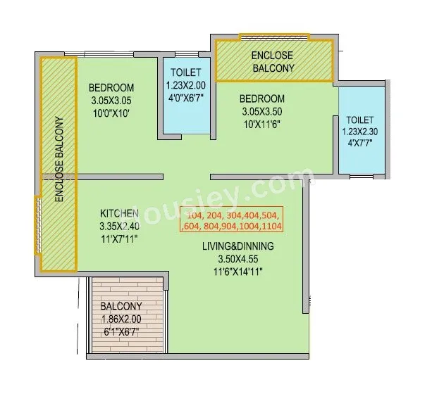 Unit plan - 622 sq.ft.