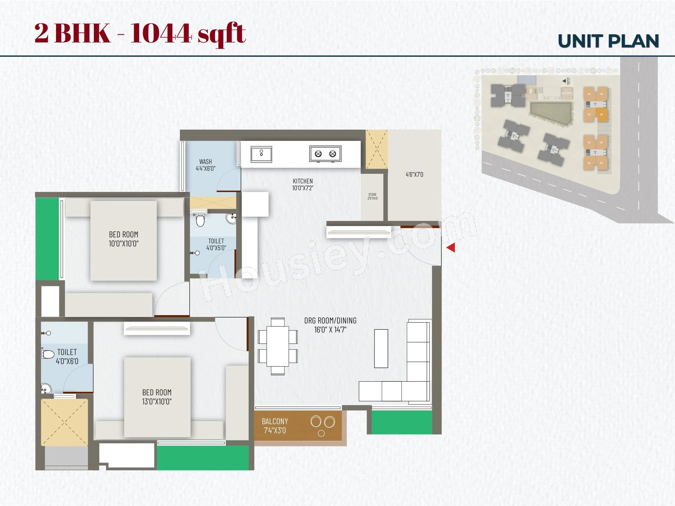 Laxmi Aleta Unit plan - 730 sq.ft.