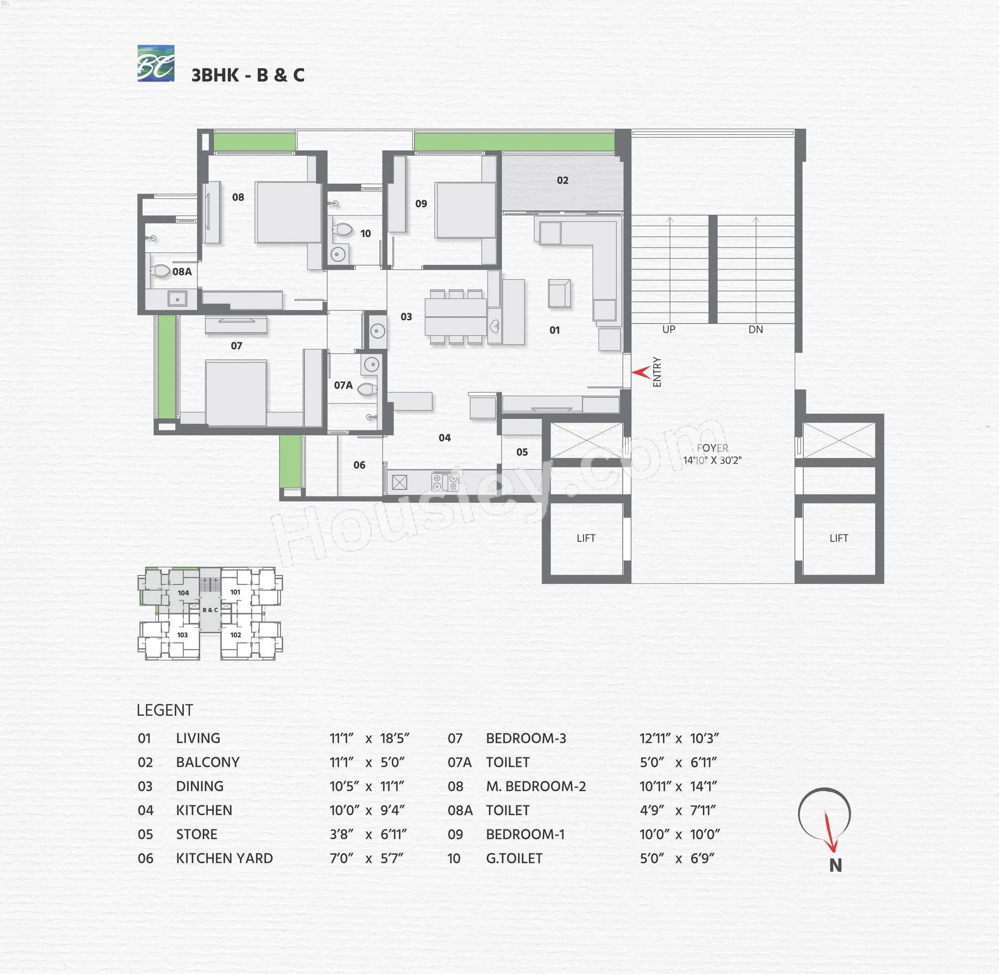 Laxmi Alexa Unit plan - 1408 sq.ft.