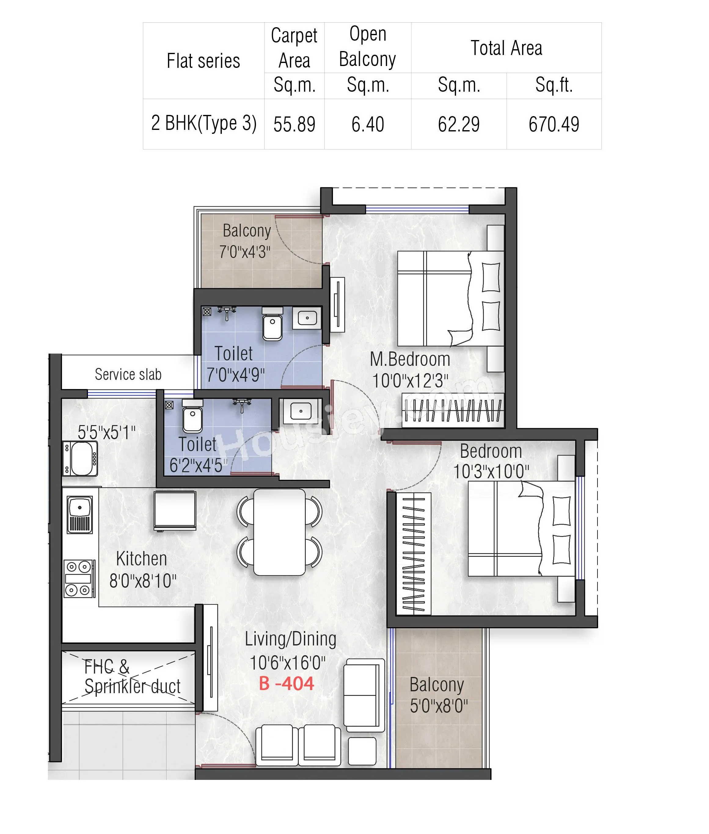 Legacy Punawale Unit plan - 670 sq.ft.