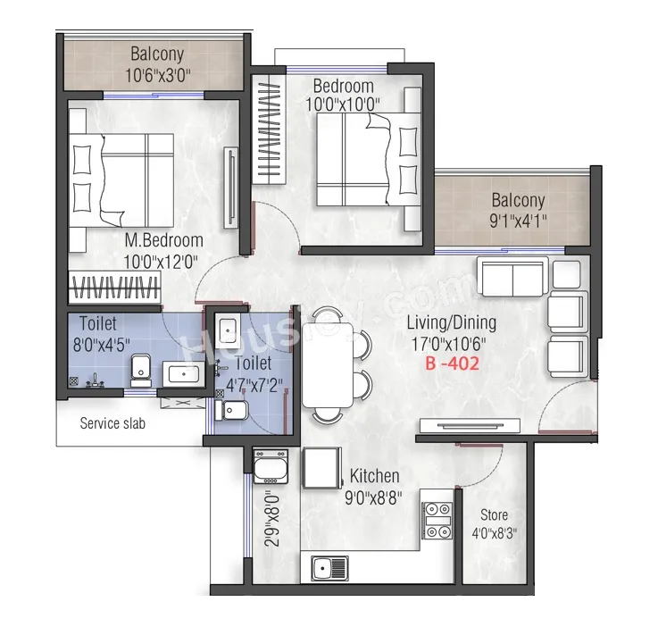 Legacy Punawale Unit plan - 710 sq.ft.