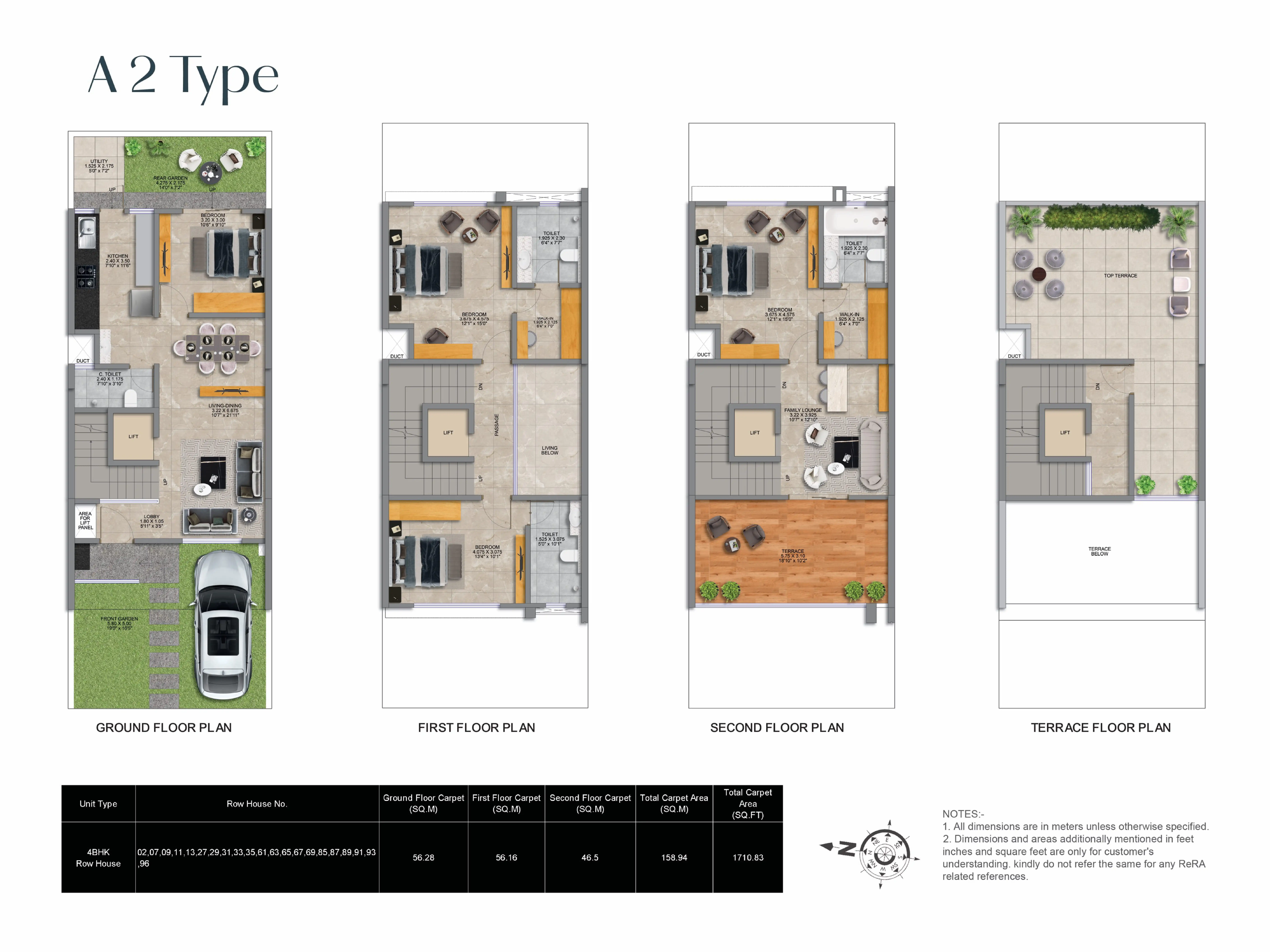 Kolte Patil Sound Of Soul Unit plan - 1700 sq.ft.