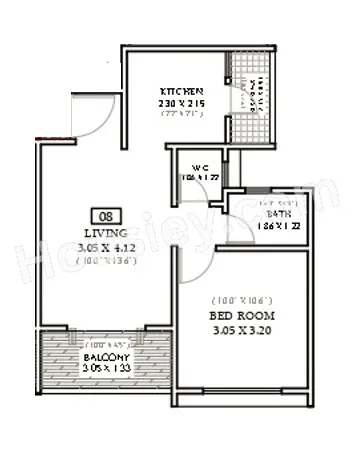 Lotus Urban Hills Unit plan - 450 sq.ft.