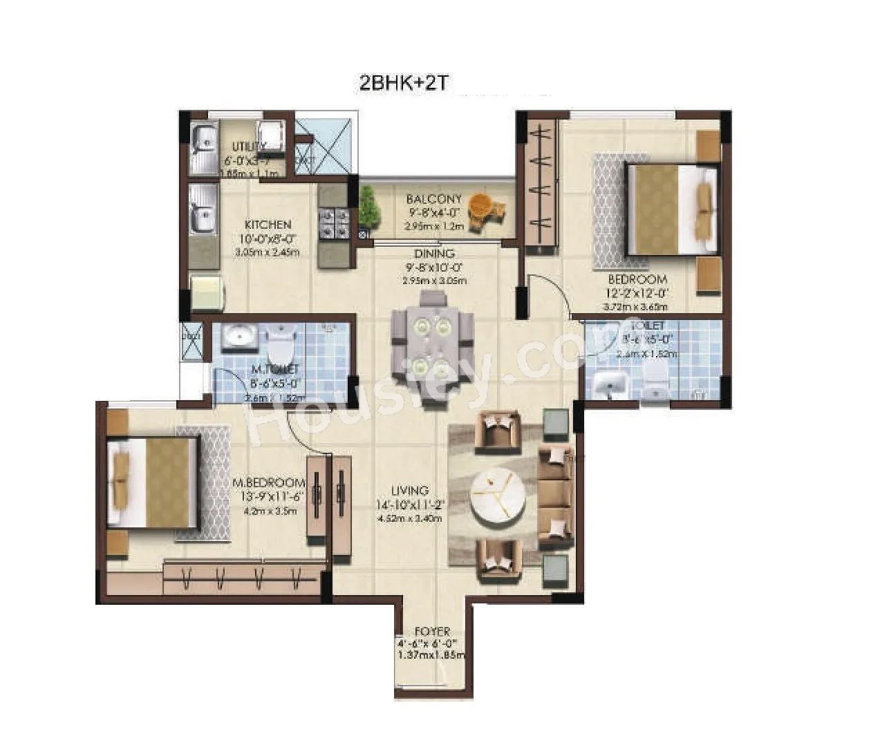 Mahaveer Celesse Unit plan - 818 sq.ft.