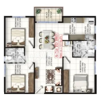 Mahaveer Grandis Unit plan - 920 sq.ft.