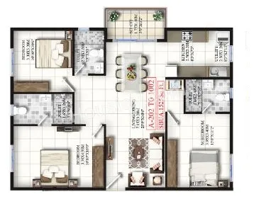 Mahaveer Grandis Unit plan - 1067 sq.ft.