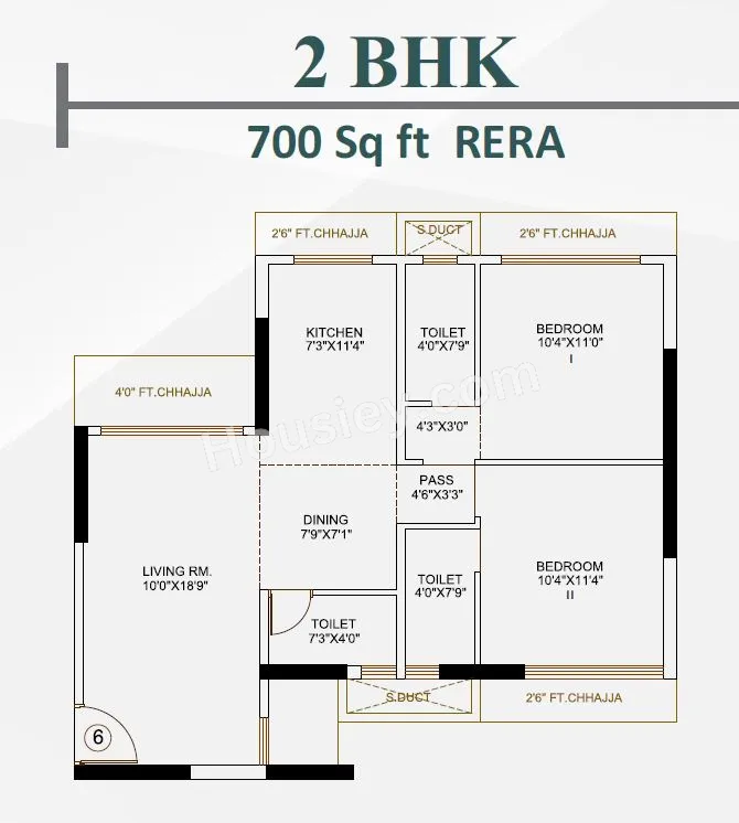 Mahavir Majesty Unit plan - 700 sq.ft.