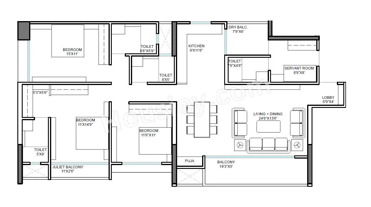 Mantra Mirari Unit plan - 1486 sq.ft.