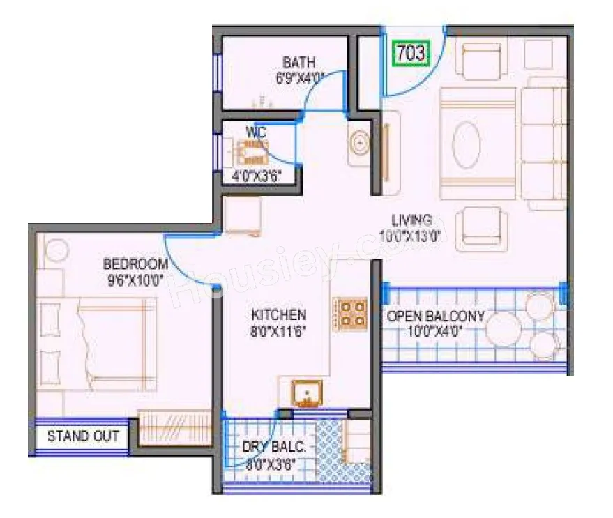 Mayra Mk Estrella Unit plan - 468 sq.ft.