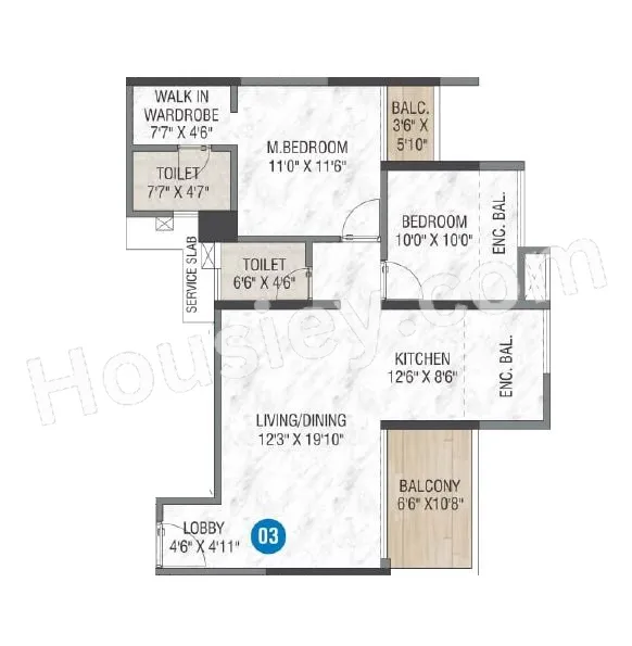 Millennium Samriddhi Unit plan - 860 sq.ft.