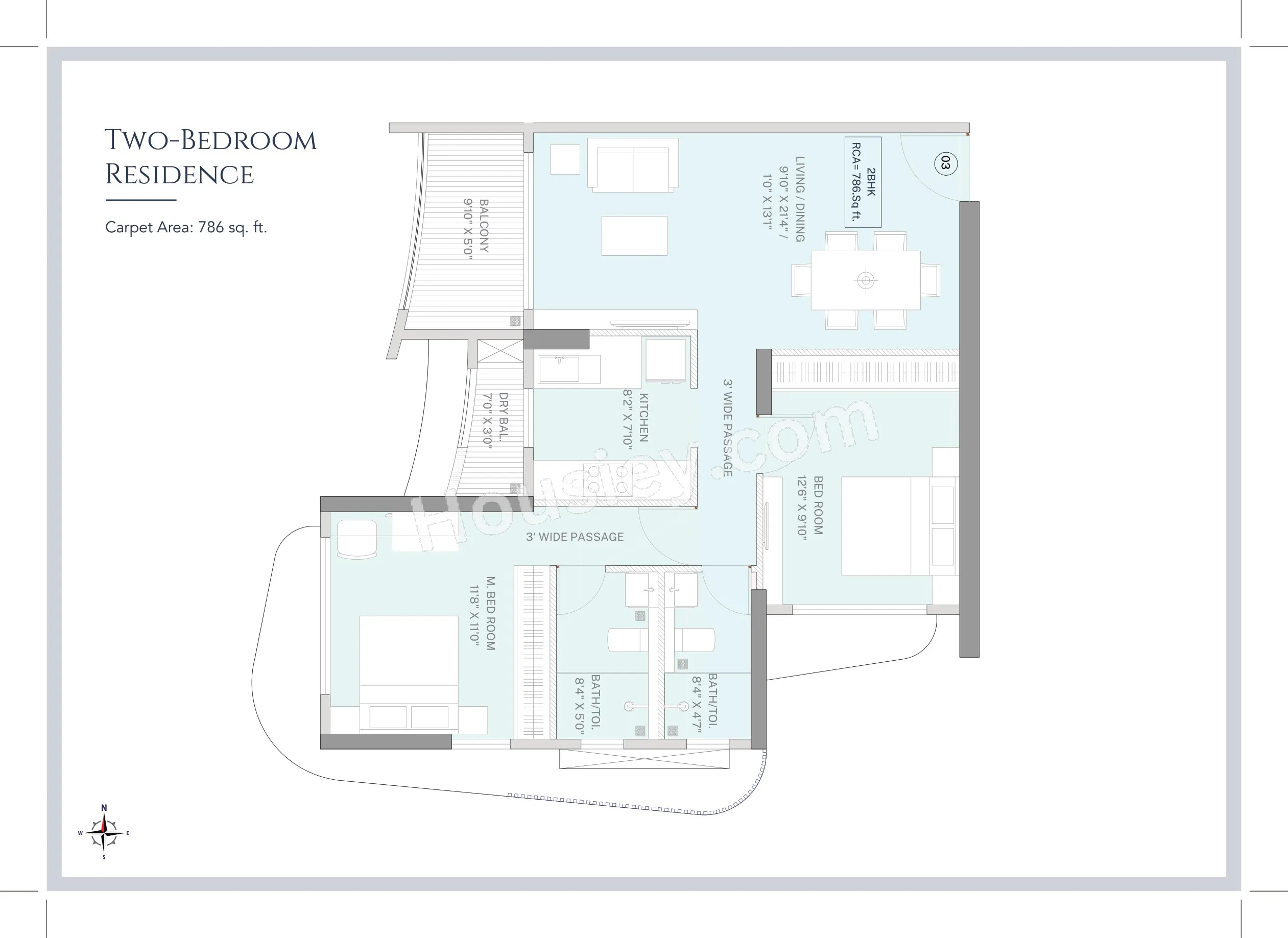 Unit plan - 786 sq.ft.