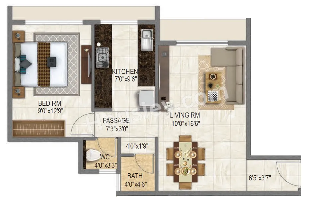 Moraj Prive Unit plan - 441 sq.ft.