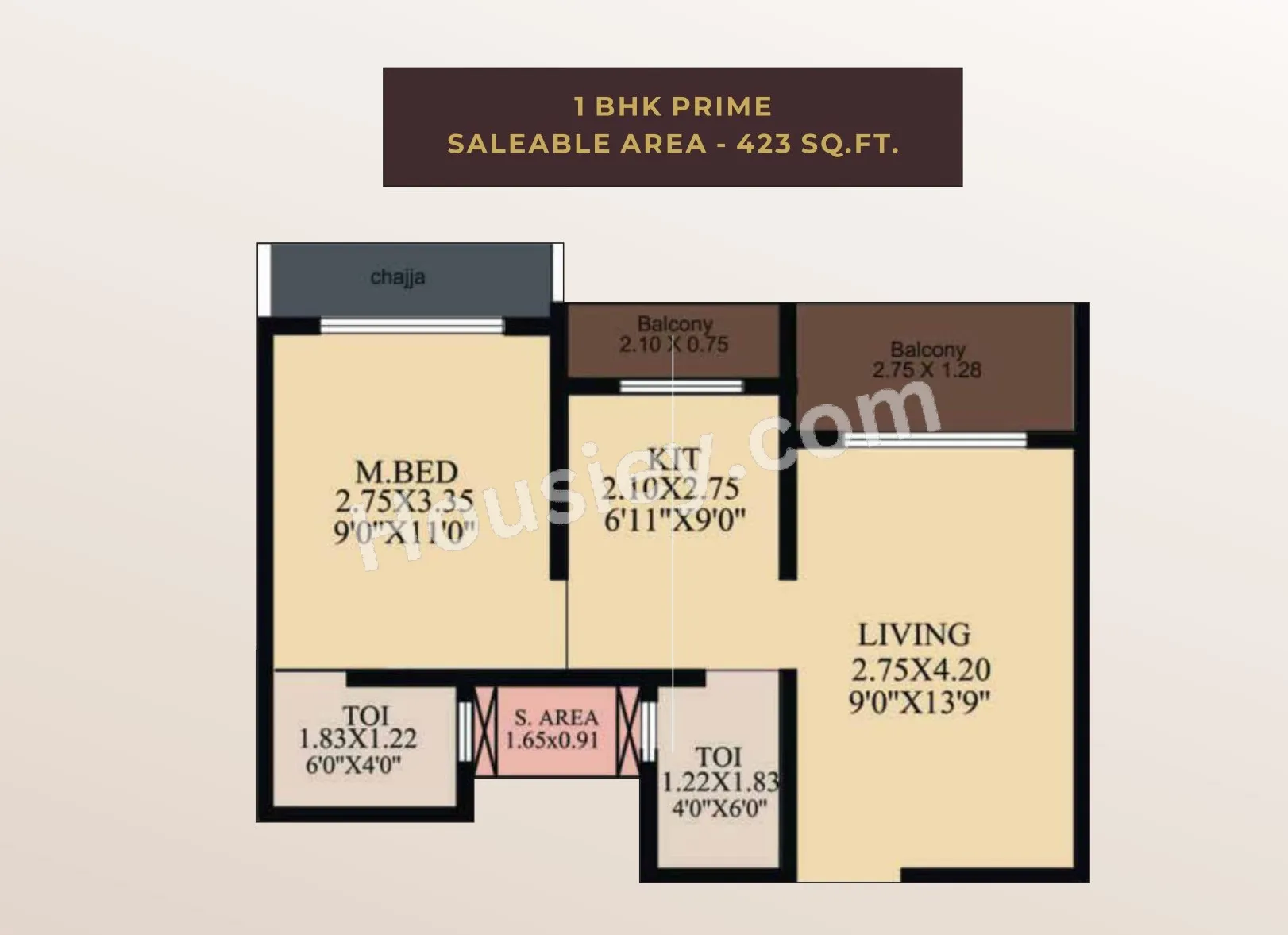 Mountain Greens Unit plan - 423 sq.ft.
