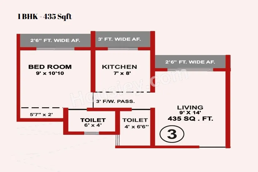 Mukundan Astria Unit plan - 435 sq.ft.