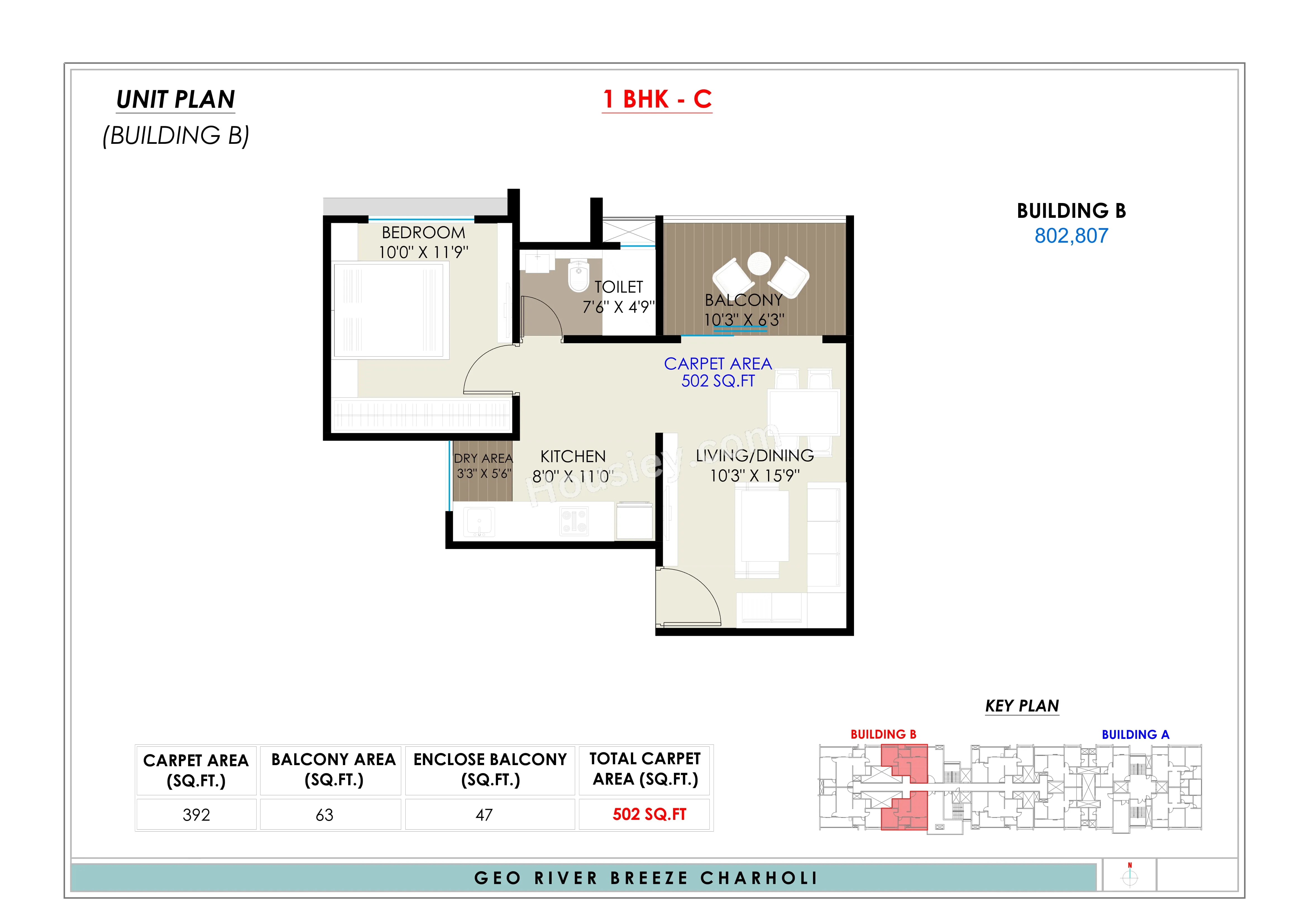 NK Geo River Breeze Unit plan - 502 sq.ft.