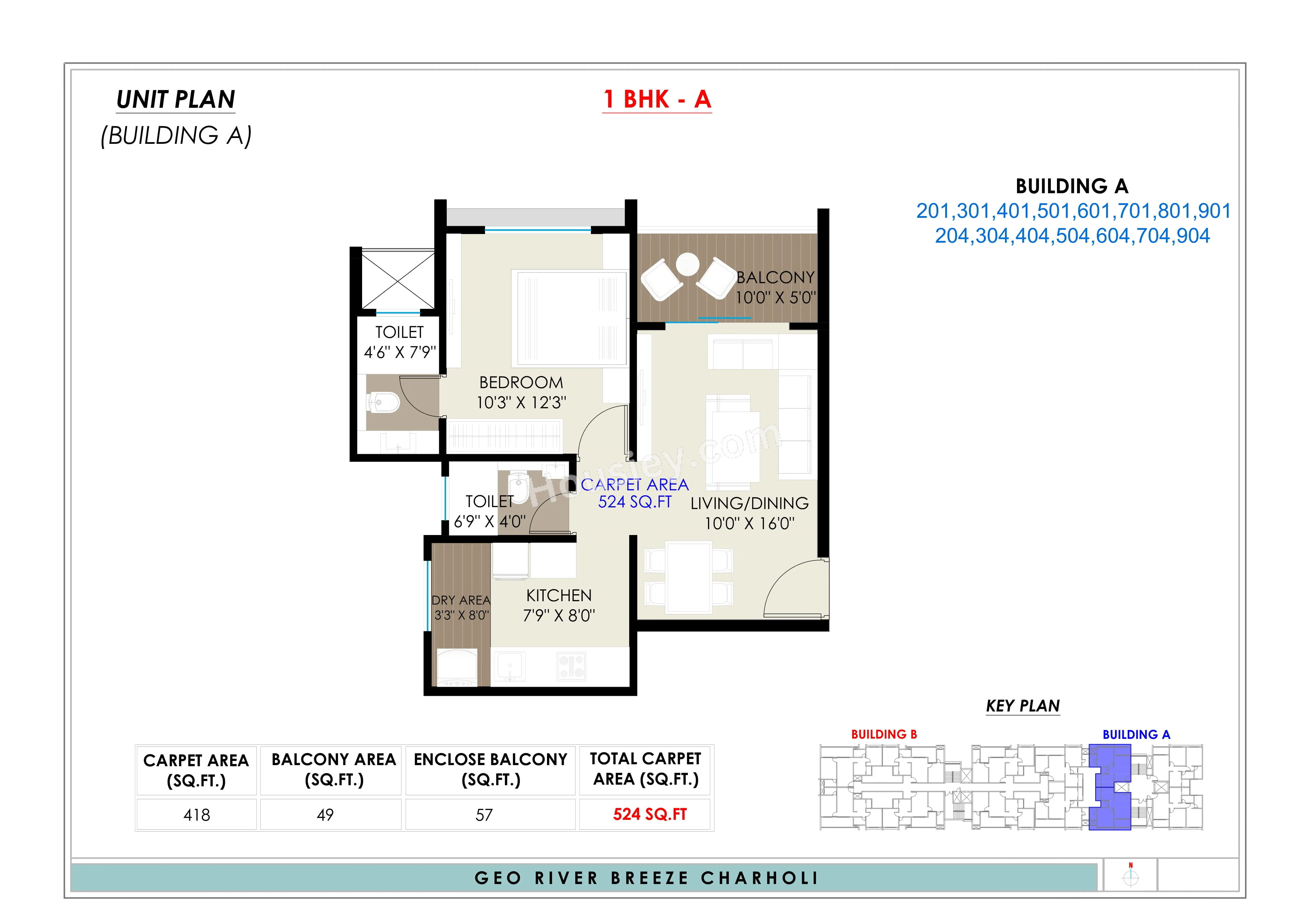 NK Geo River Breeze Unit plan - 524 sq.ft.