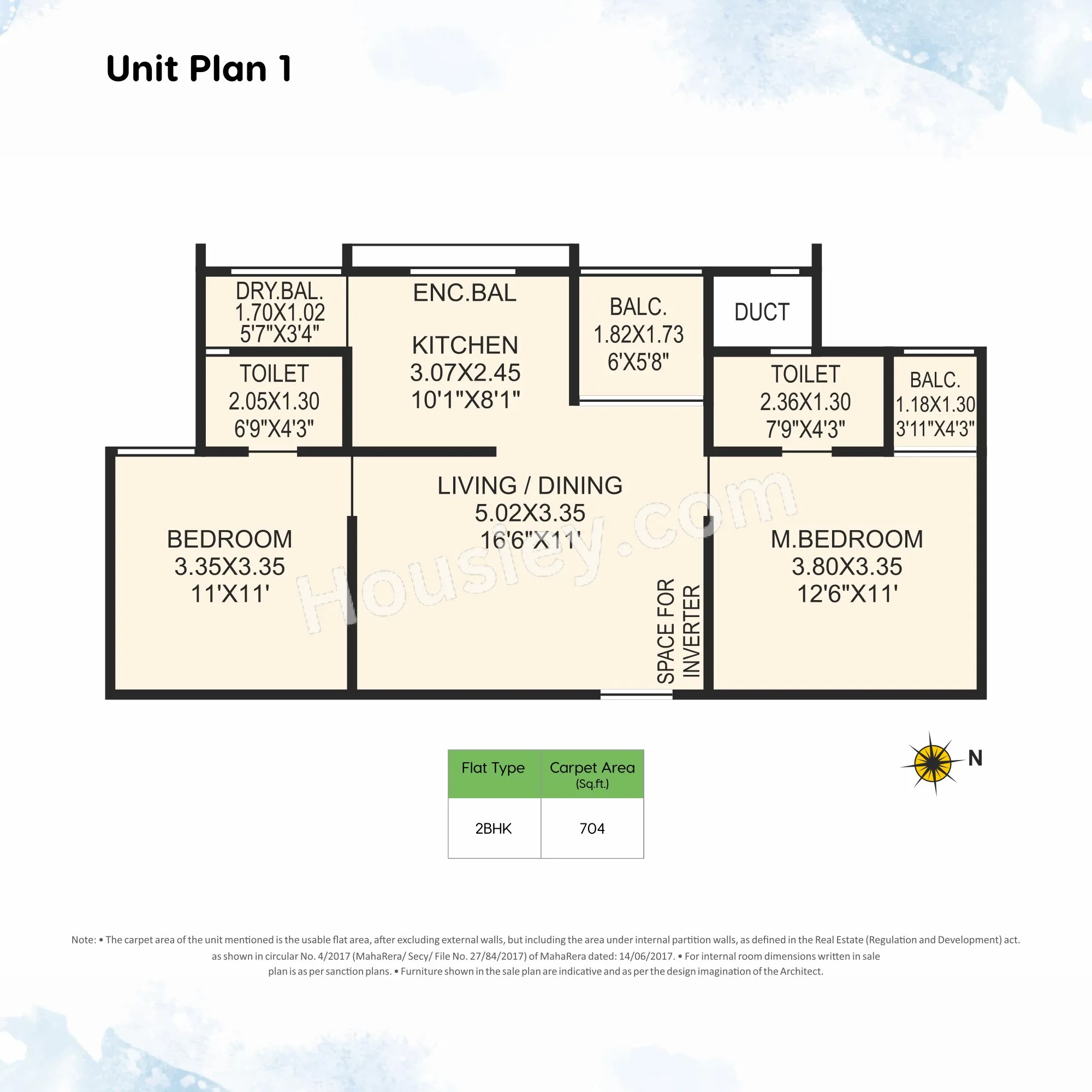 NM Central Ravet Unit plan - 704 sq.ft.