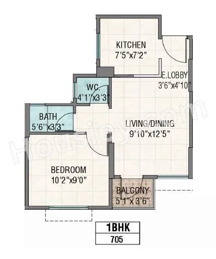 Naiknavare Aranya Unit plan - 366 sq.ft.