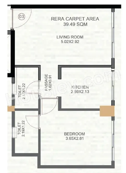 Naman Premier Unit plan - 425 sq.ft.