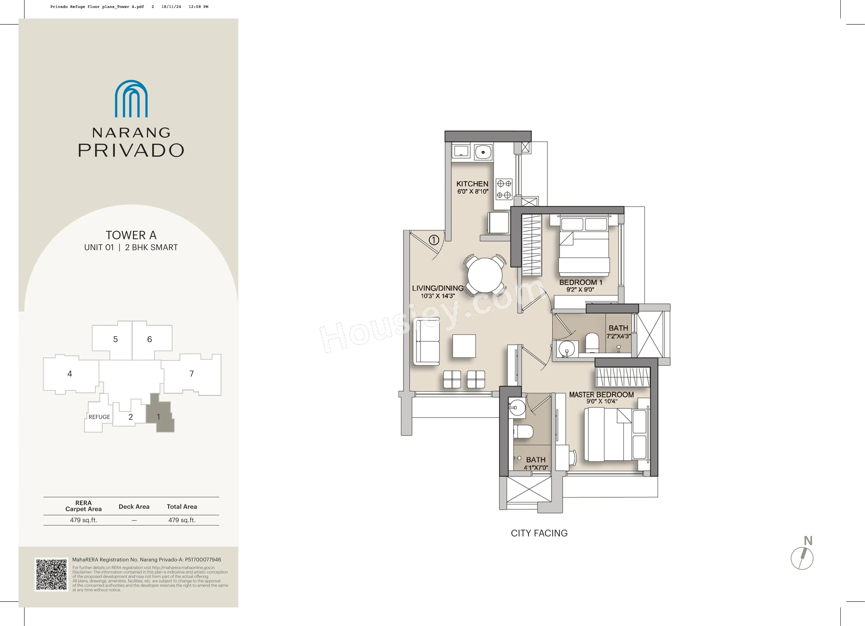 Narang Privado Unit plan - 479 sq.ft.