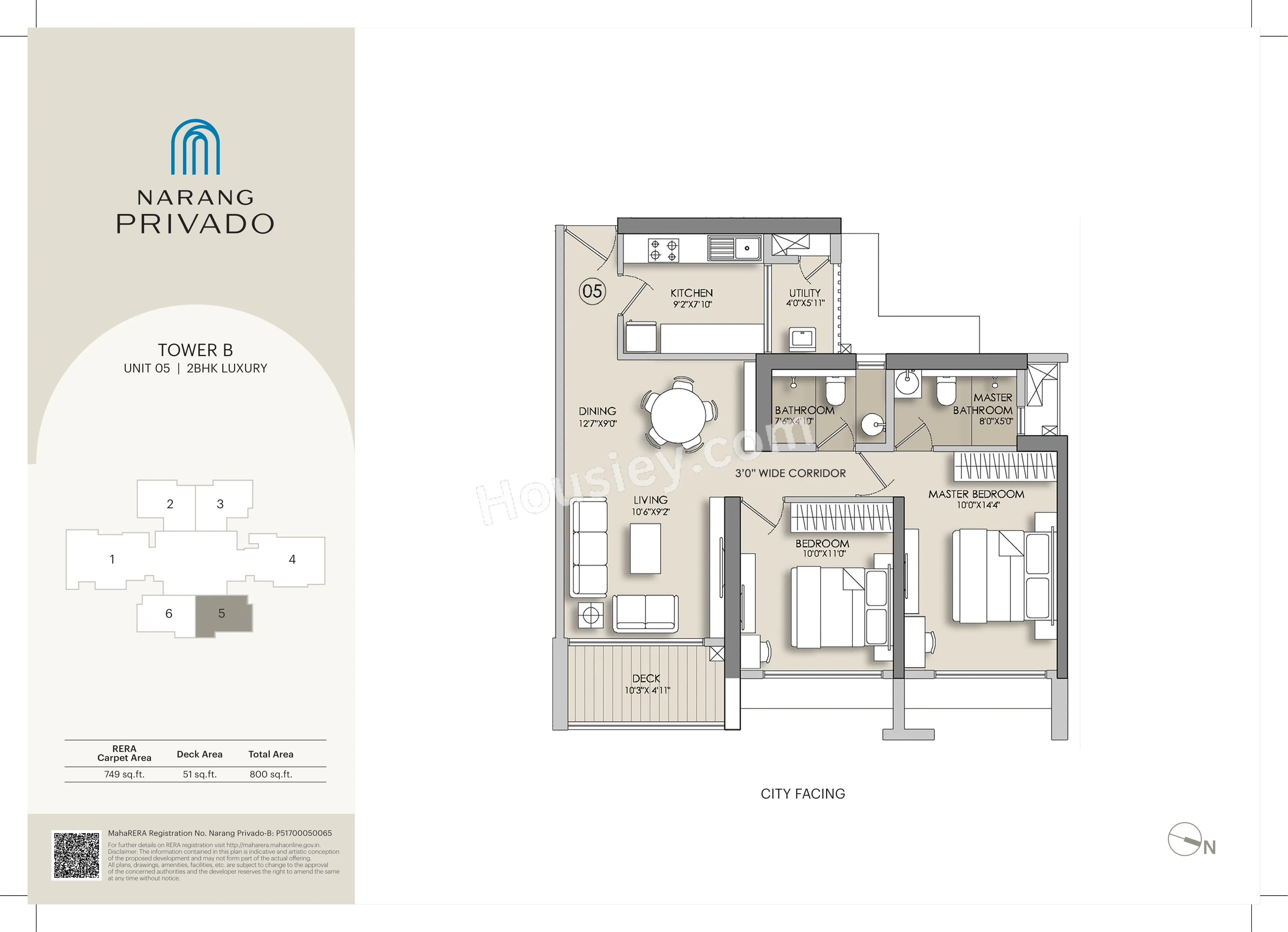 Narang Privado Unit plan - 800 sq.ft.