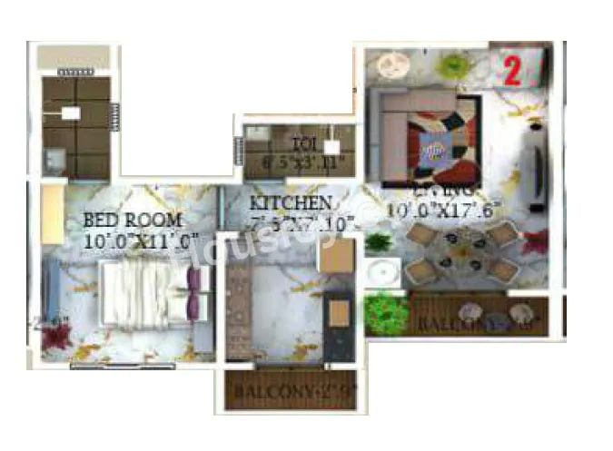 Nikhil Pride Park Unit plan - 415 sq.ft.