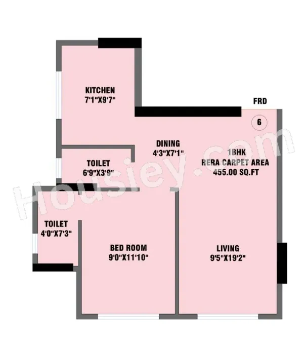 Nirvaana Emerald Unit plan - 455 sq.ft.