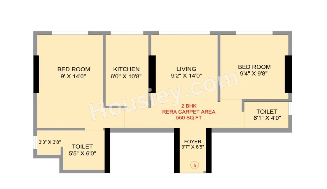 Nirvaana Solitaire Unit plan - 550 sq.ft.