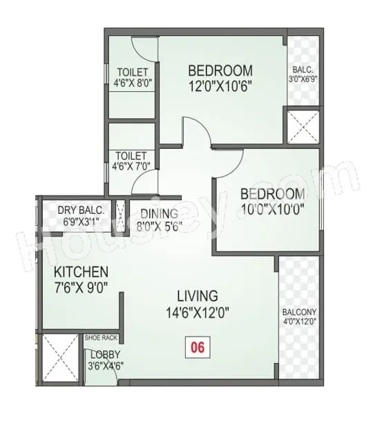Nisarg Royal Square Unit plan - 754 sq.ft.