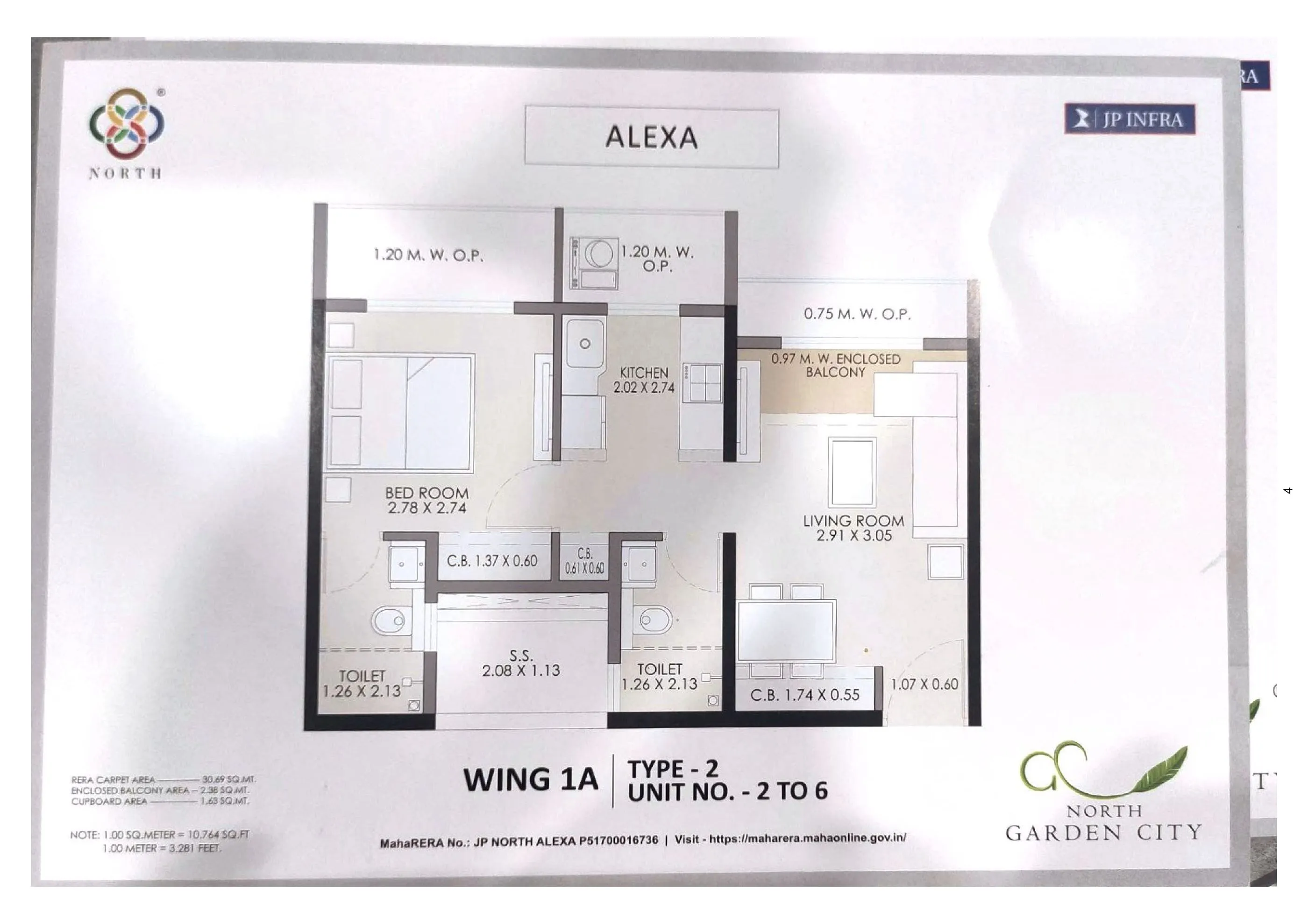 JP North Garden City Unit plan - 470 sq.ft.