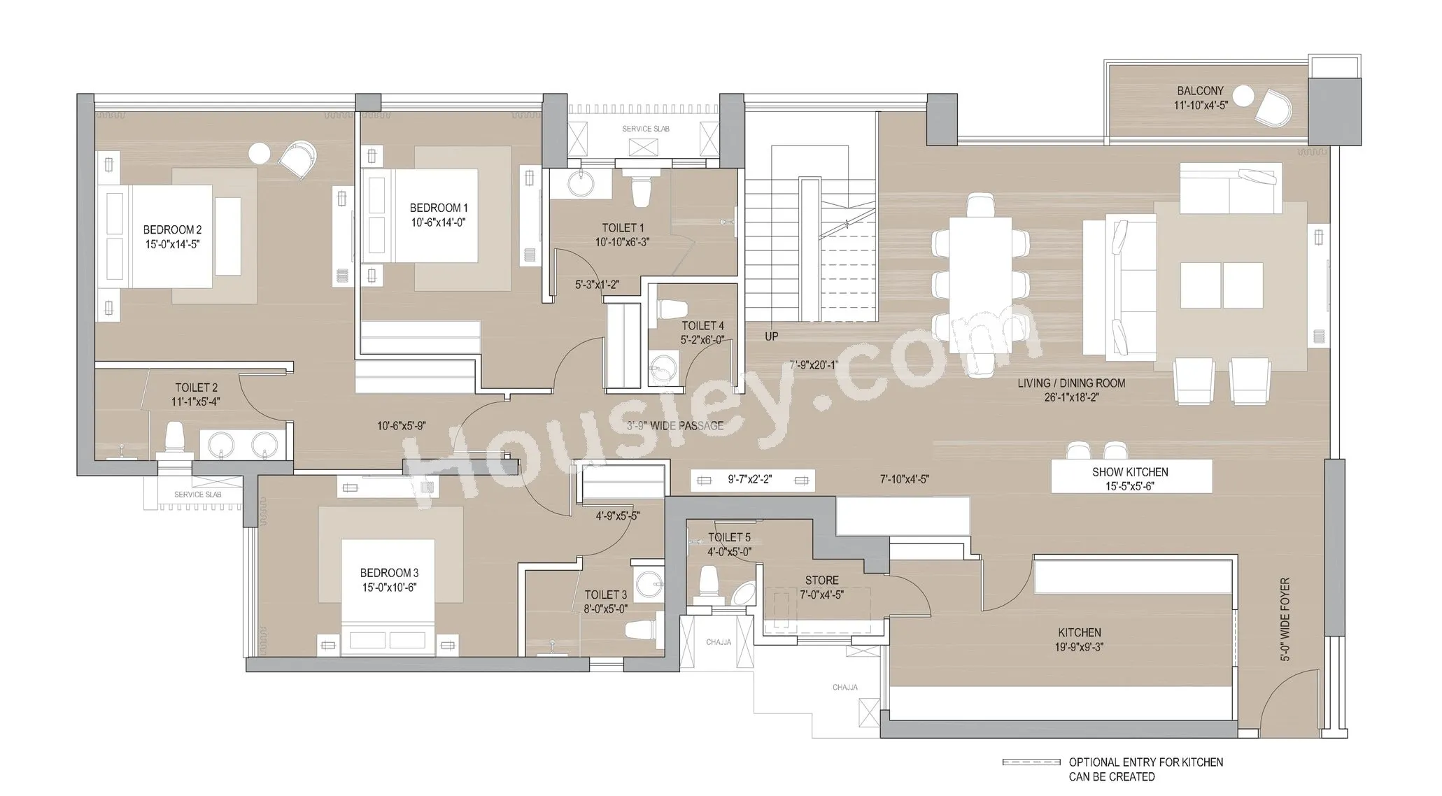 Oberoi Enigma Unit plan - 1451 sq.ft.