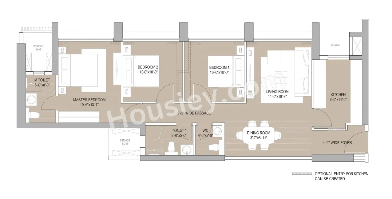 Oberoi Eternia Unit plan - 1049 sq.ft.