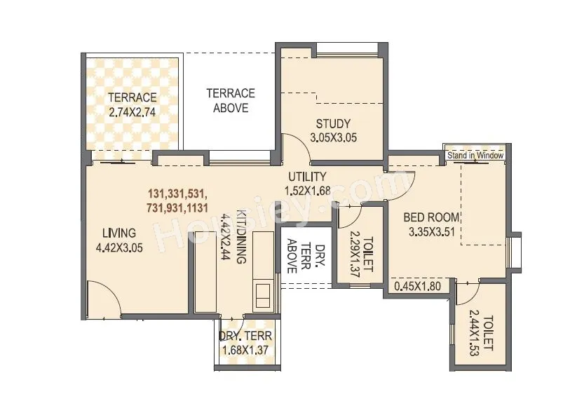 Om Tropica Unit plan - 750 sq.ft.