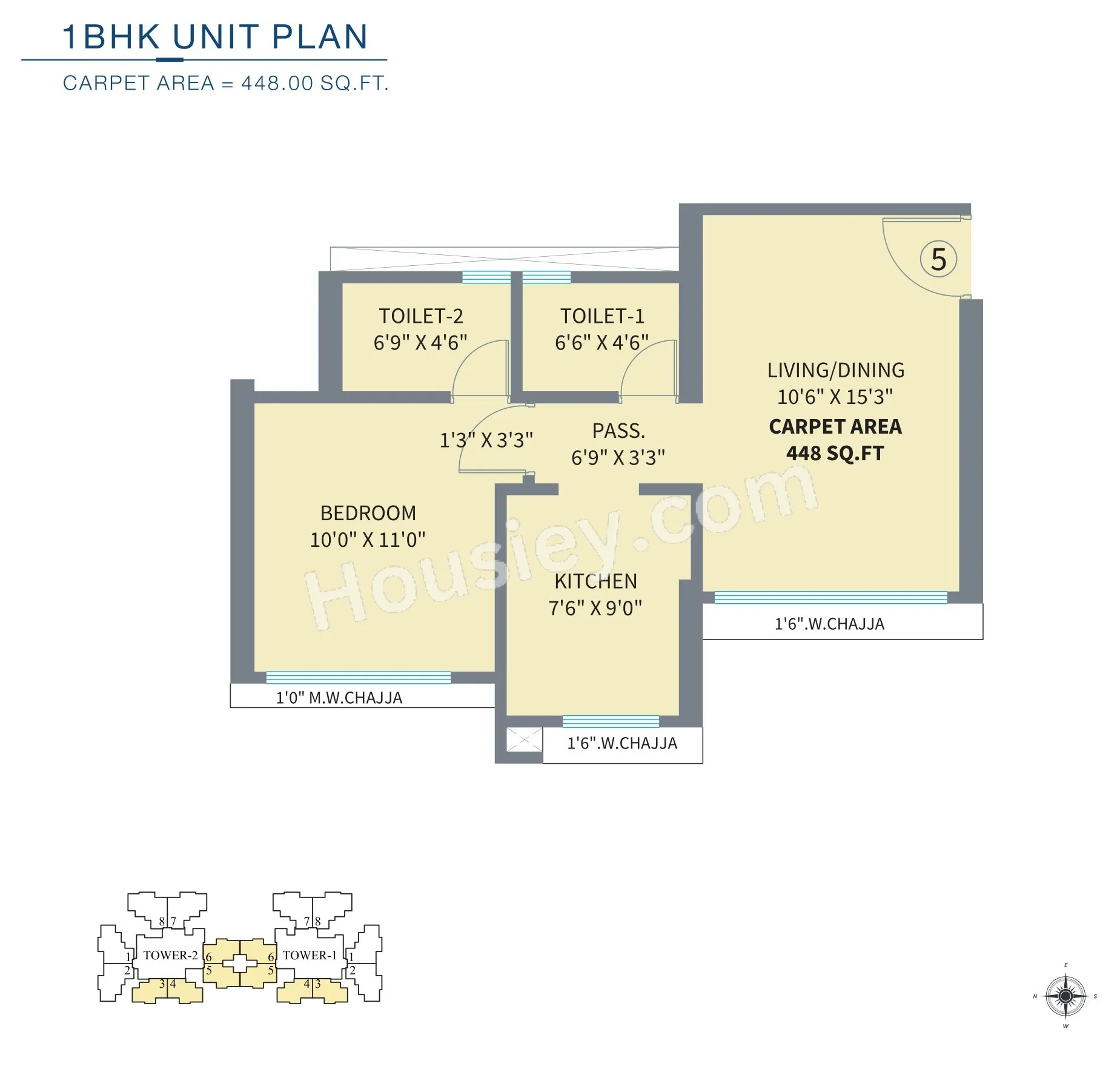 Origin Westcenter Unit plan - 448 sq.ft.