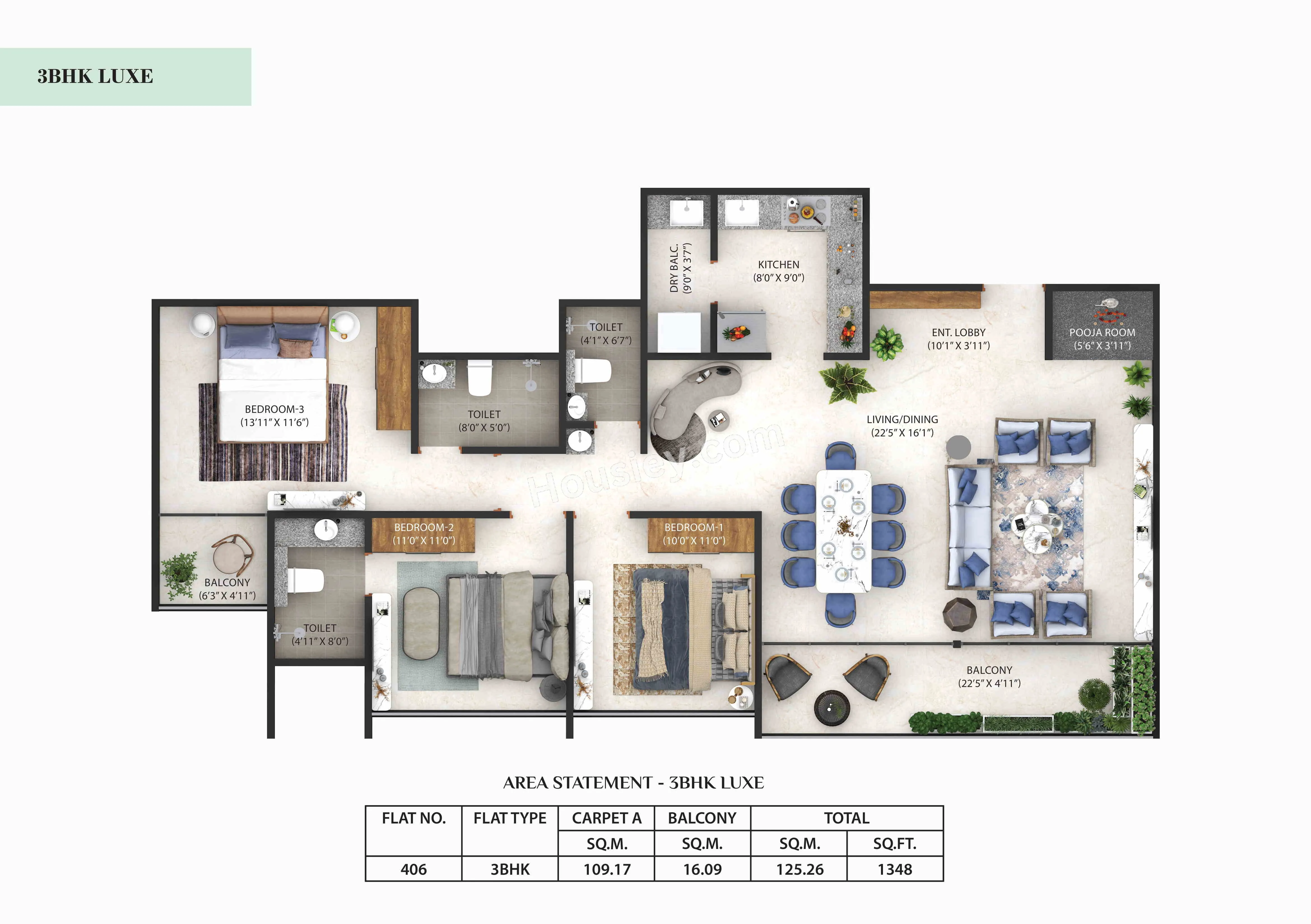 Osian Almanova Unit plan - 1348 sq.ft.