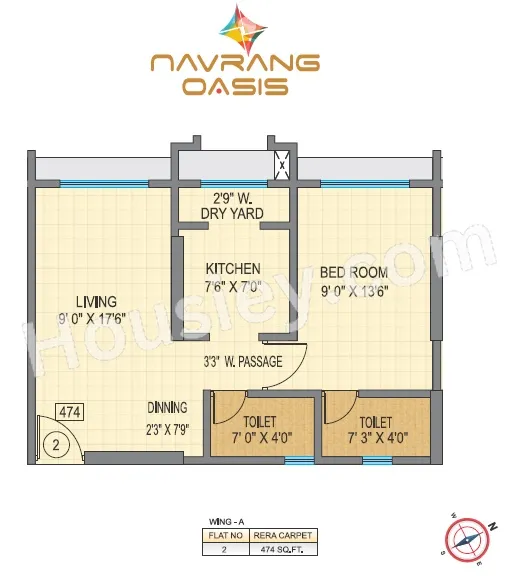 Unit plan - 474 sq.ft.