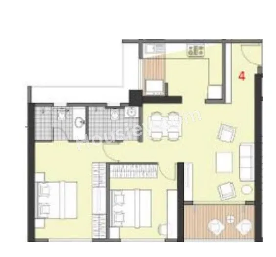 Paranjape The Ridges 41 Unit plan - 790 sq.ft.