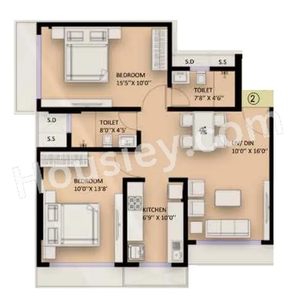 Pinal Pramukh Krupa Unit plan - 681 sq.ft.