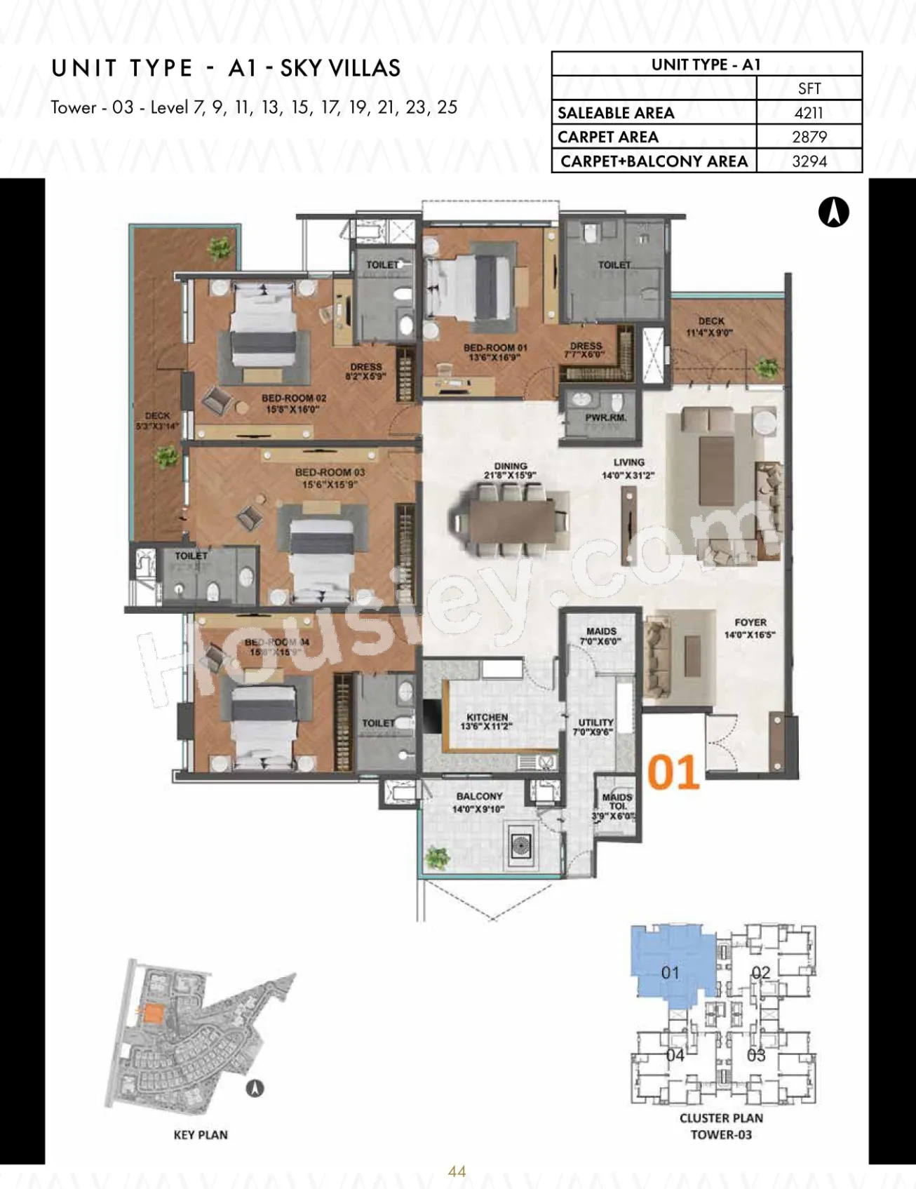 Prestige White Meadows Unit plan - 3294 sq.ft.