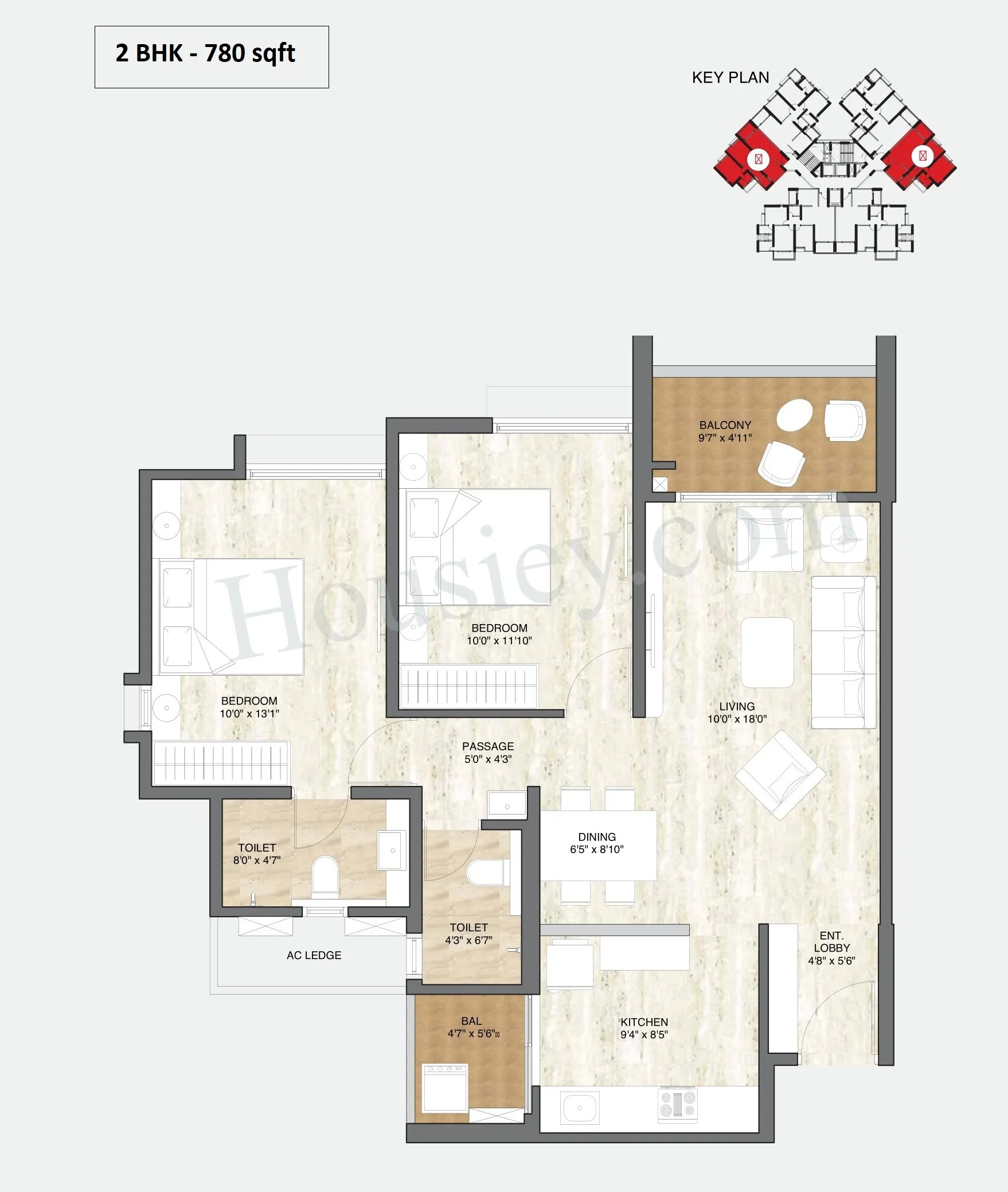 Pride World City  Wellington Unit plan - 780 sq.ft.