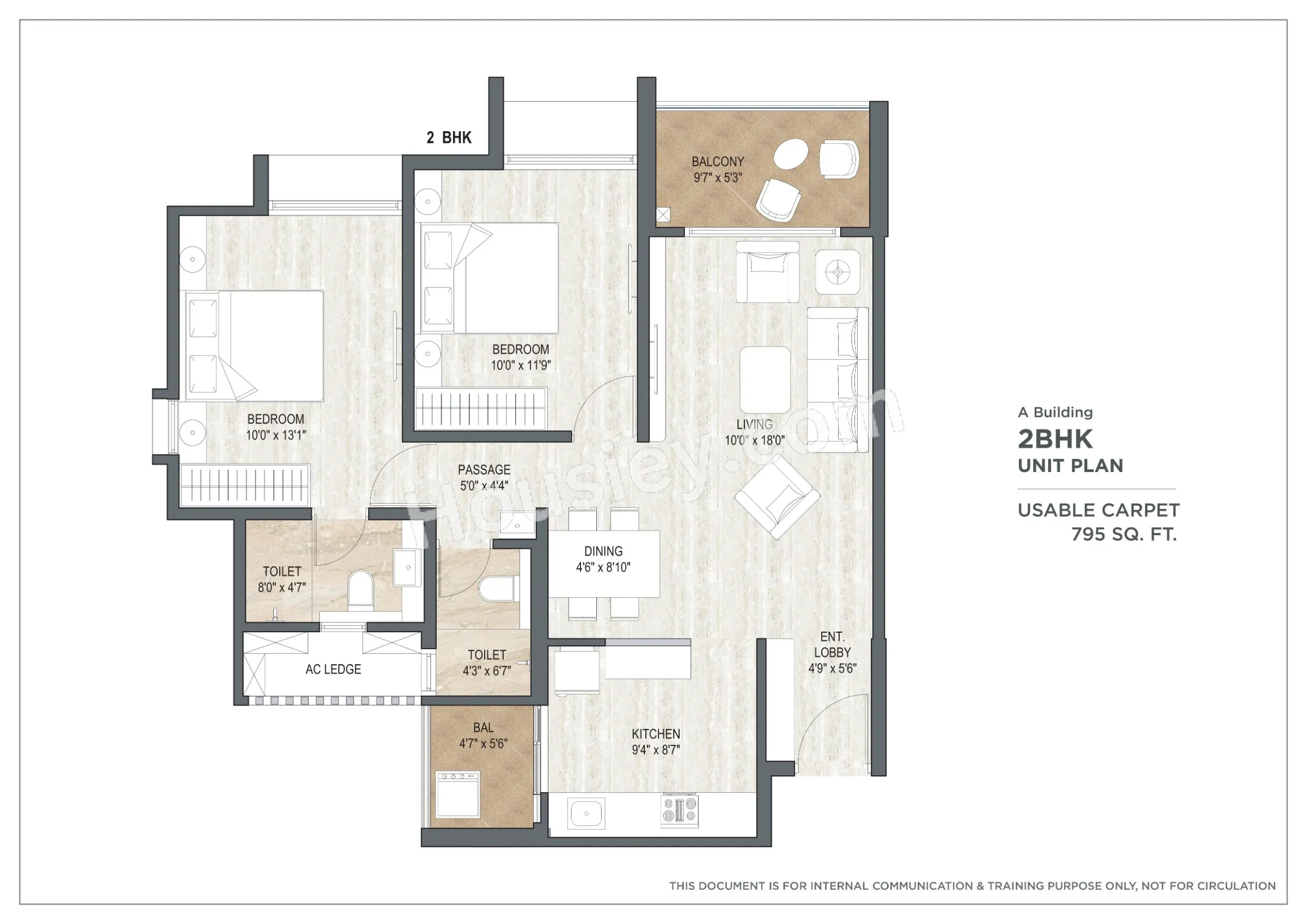 Pride World City Miami Unit plan - 795 sq.ft.