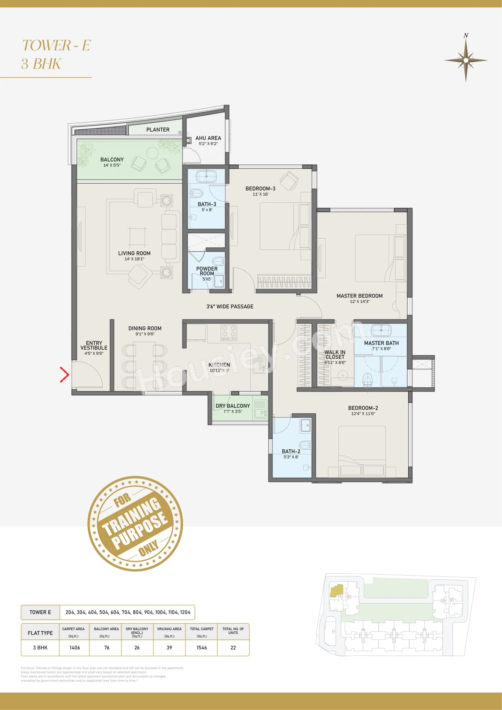 Pristine Kyra Unit plan - 1546 sq.ft.
