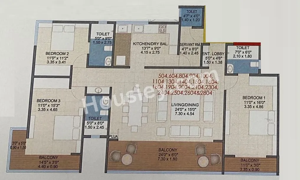 Pristine Pashan Unit plan - 1474 sq.ft.