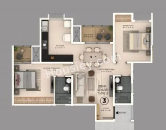 Provident Botanico Unit plan - 668 sq.ft.