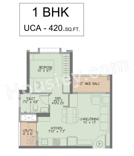 Provident Kenvista Unit plan - 421 sq.ft.