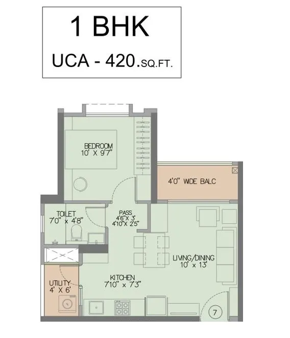 Provident Plus Life Unit plan - 421 sq.ft.