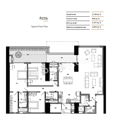 Pursuit of a Radical Rhapsody Unit plan - 2136 sq.ft.