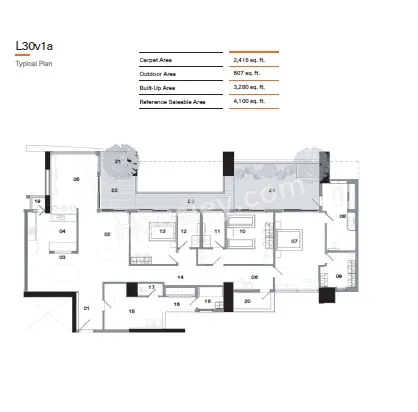 Pursuit of a Radical Rhapsody Unit plan - 2416 sq.ft.