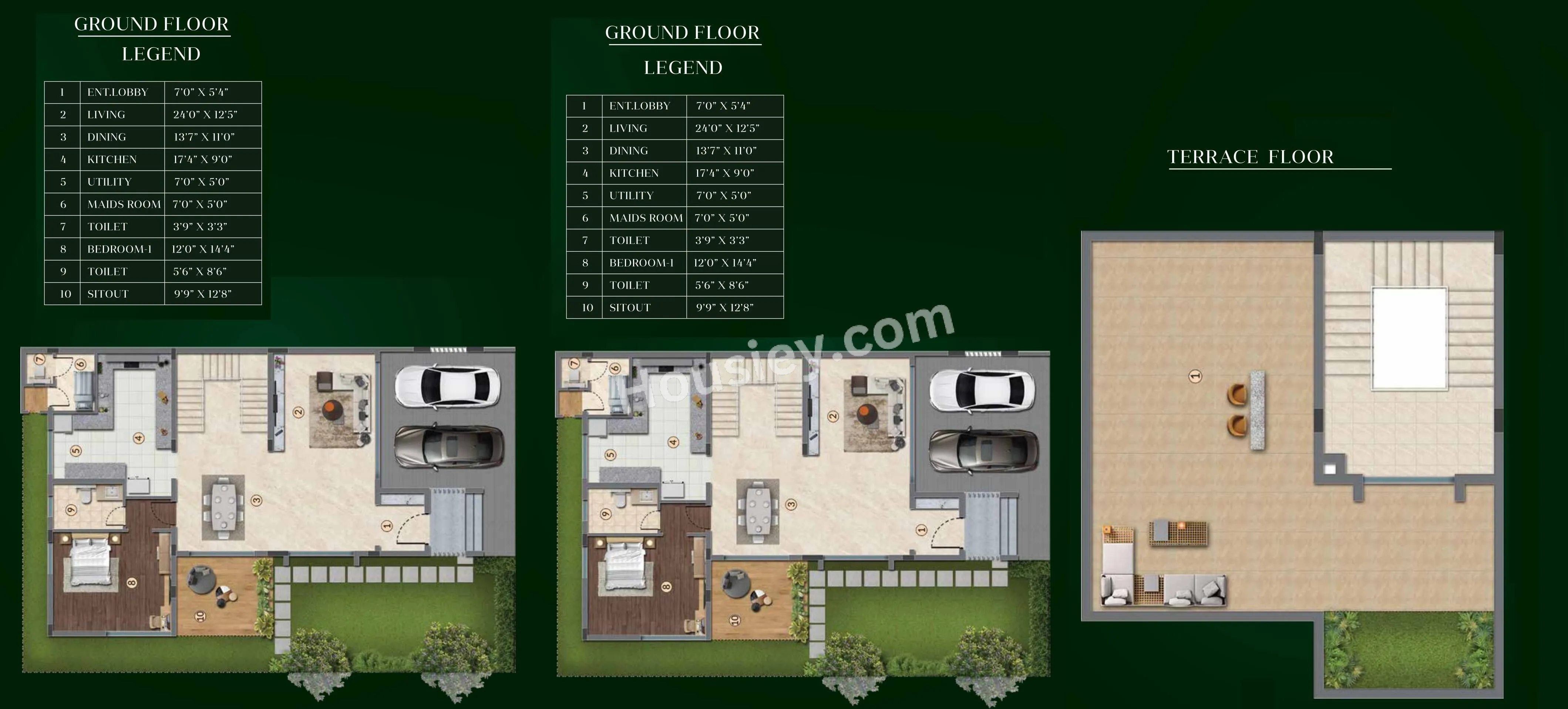 Purva The Sound of Water Unit plan - 1934 sq.ft.