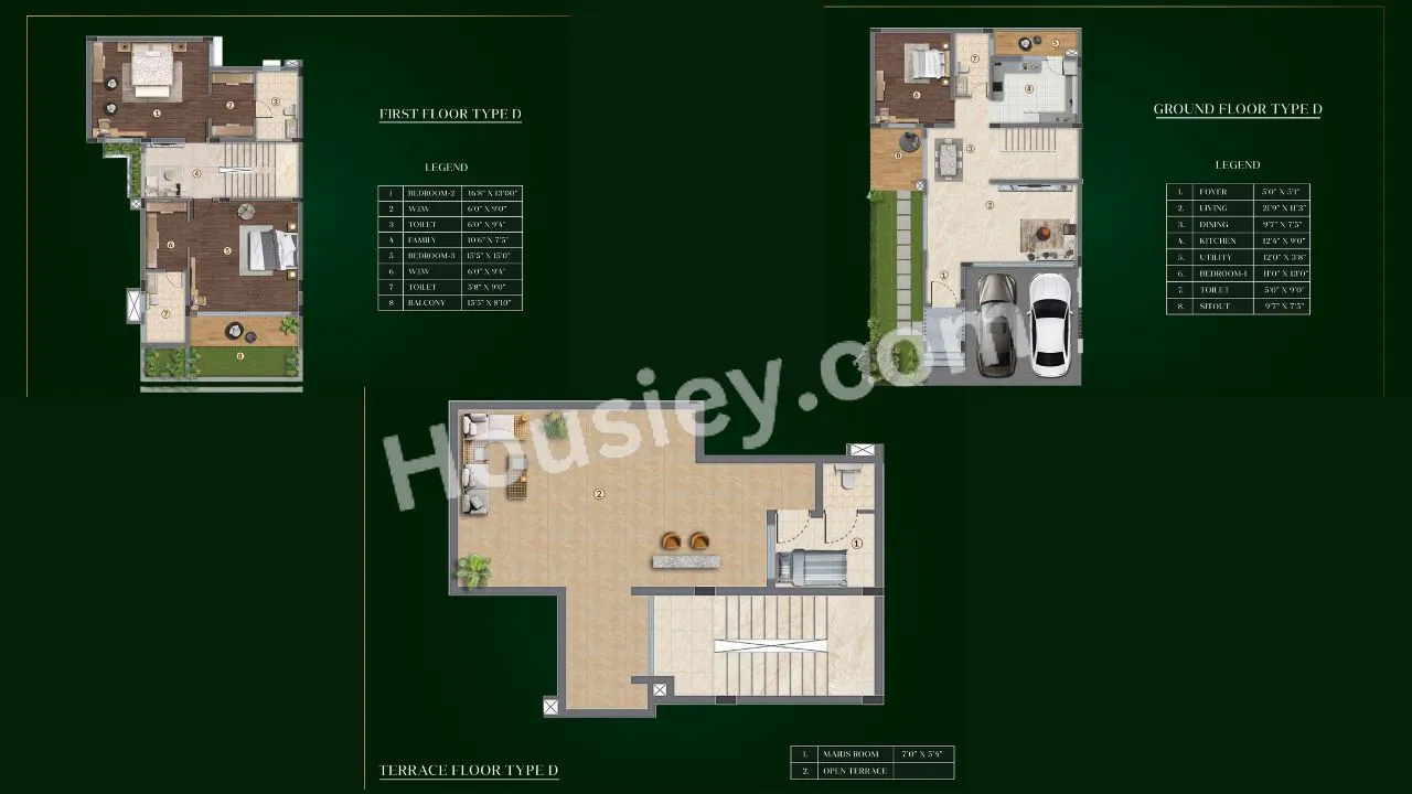 Purva The Sound of Water Unit plan - 1500 sq.ft.